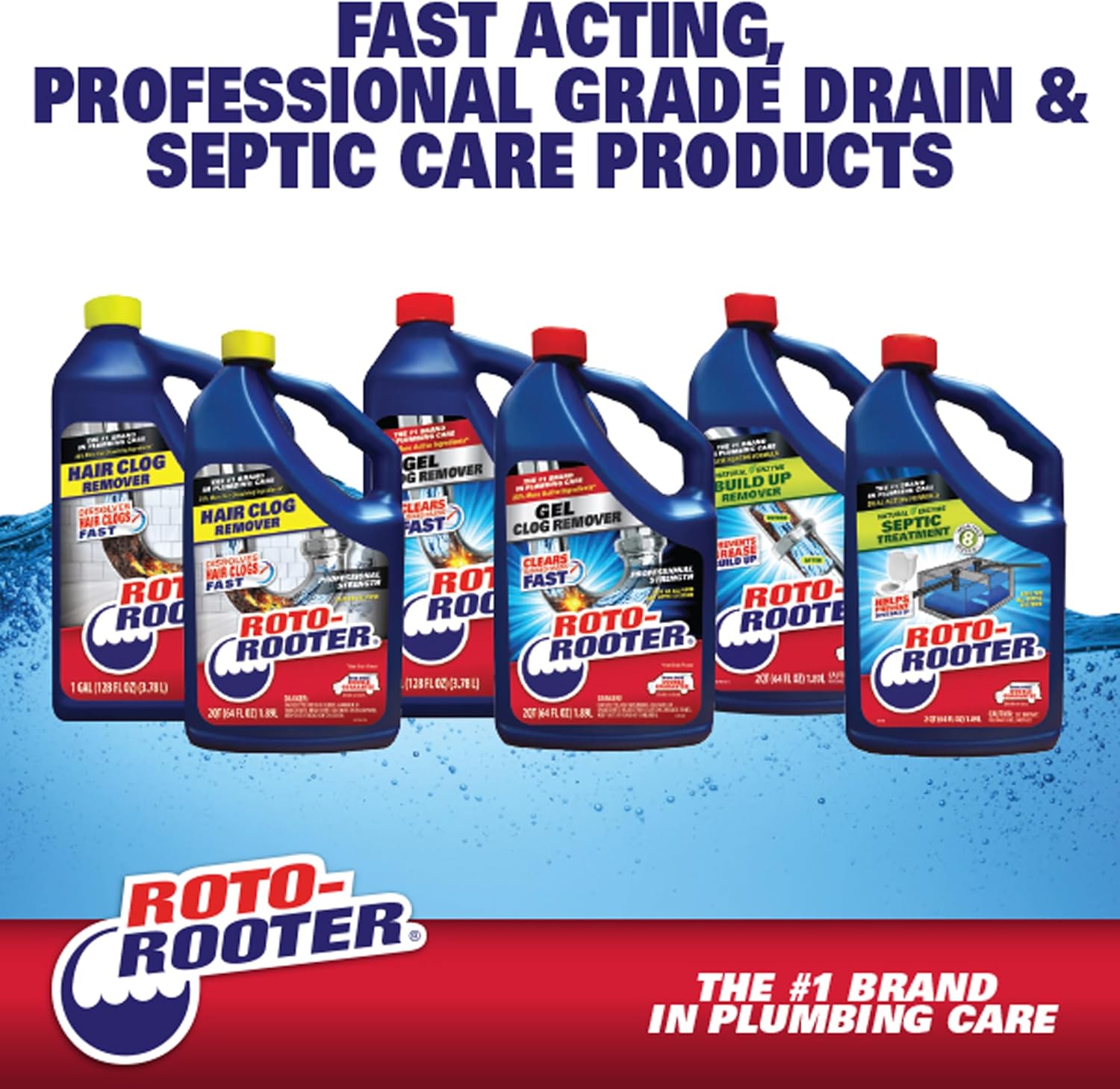 Roto-Rooter 351271 Build-Up Remover Drain Cleaner,64 oz,(Pack of 2)