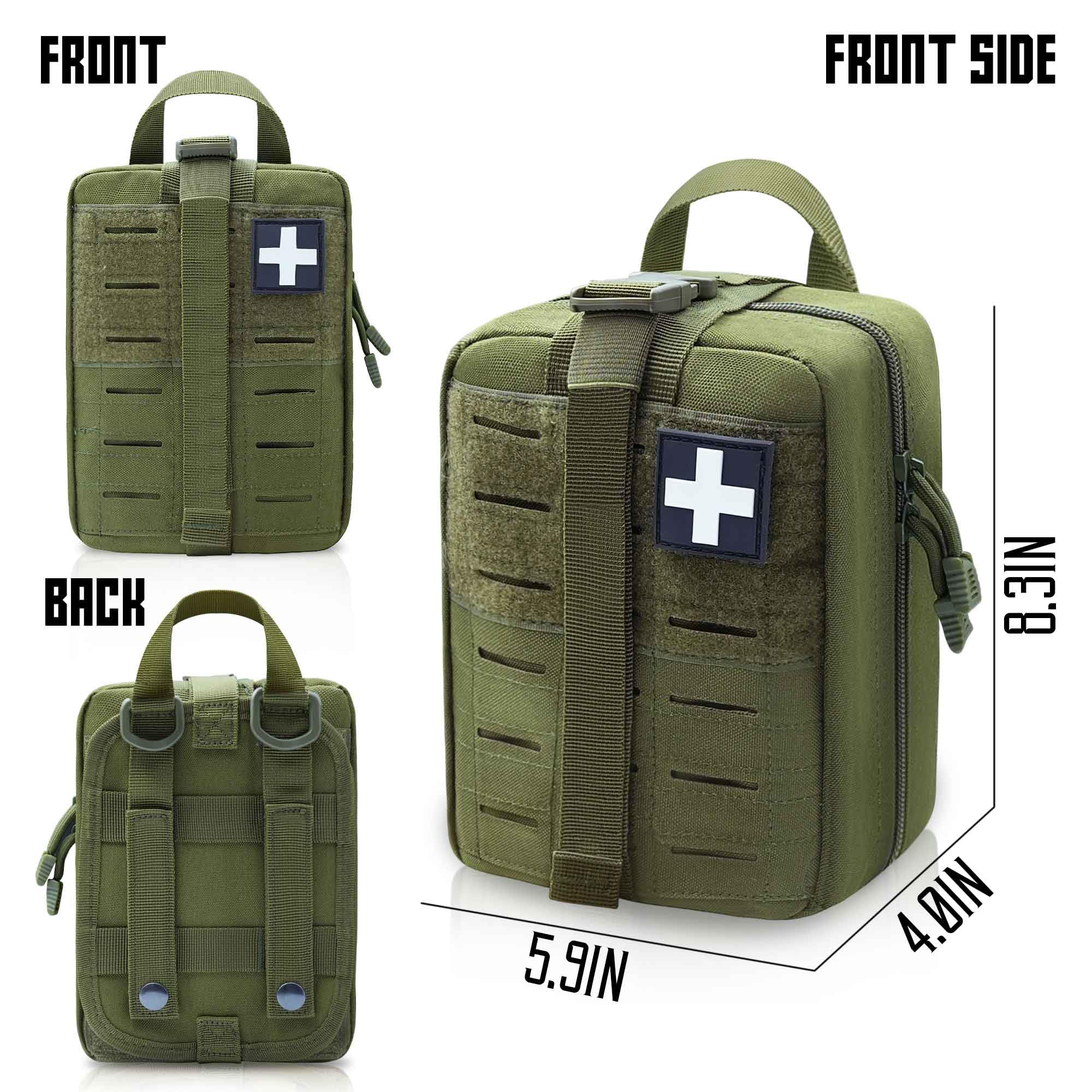 Ifak Pouch, Rip Away Molle Ifak Pouch, Tactical Medical Pouch, Empty First Aid Kit Pouch Bag for Duty Belt