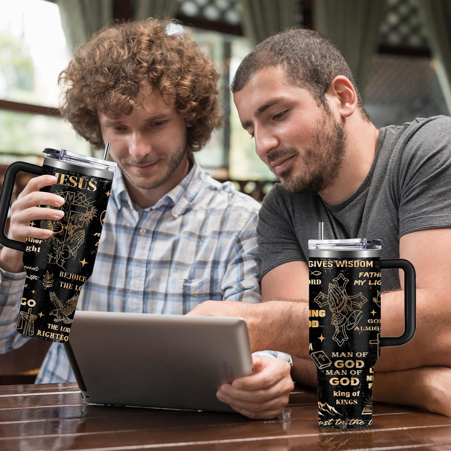 Christian Man Of God Tumbler for Men Jesus Religious Stainless Steel Insulated Coffee Cup God Mug 40oz - Image 3