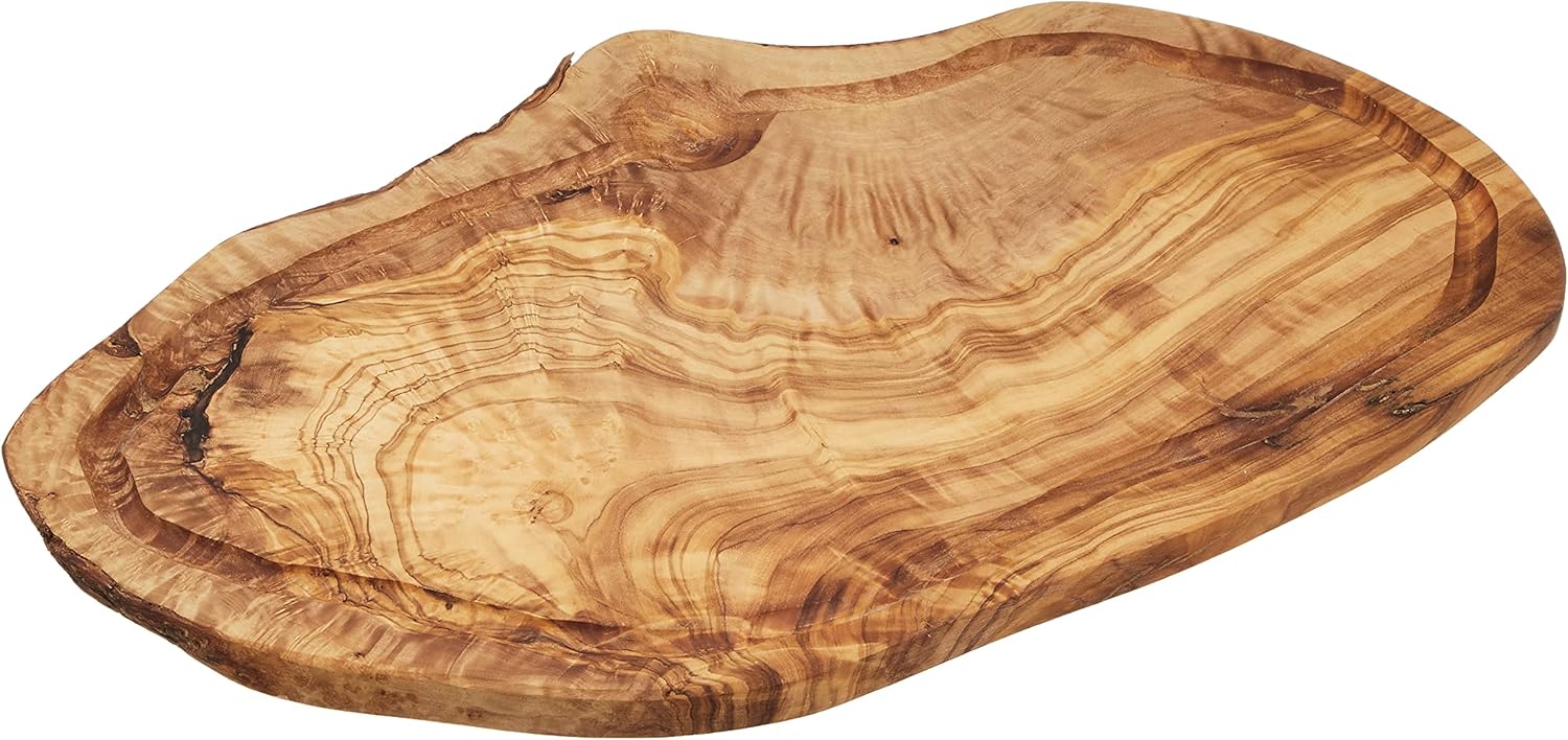 縁 溝付き オリーブウッド カッティングボード まな板 ハンドメイド