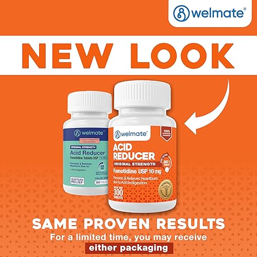 Vista 8 de WELMATE - Reductor de ácido de famotidina, 10 mg - Fuerza original - Alivio de la acidez estomacal - Indigestión ácida - Alivio del estómago