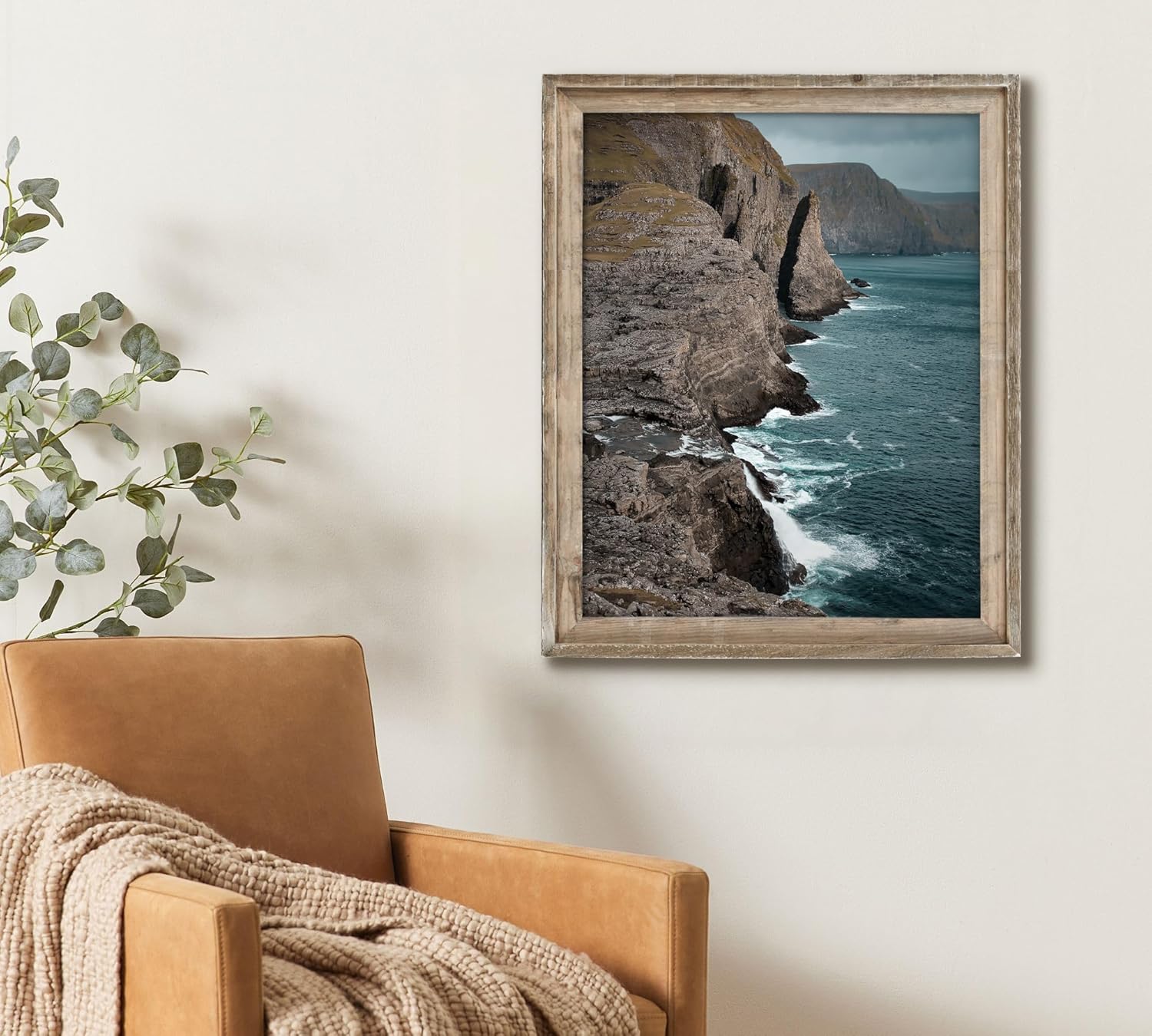 rustic 22x28 picture frame, reclaimed barnwood photo frame with plexiglass, distressed natural wood frame for wall mount, farmhouse country home office cabin décor