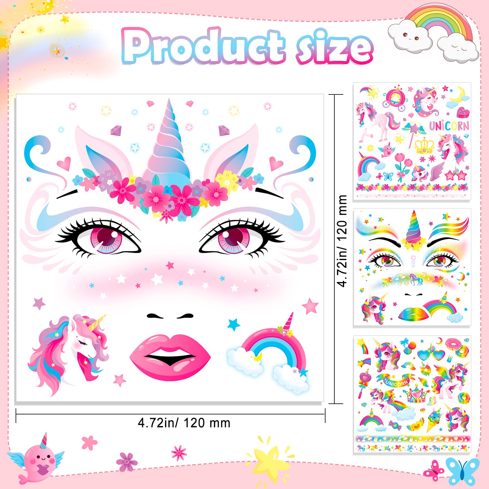 HOWAF 4 PCS Halloween Face Tattoos - Image 2