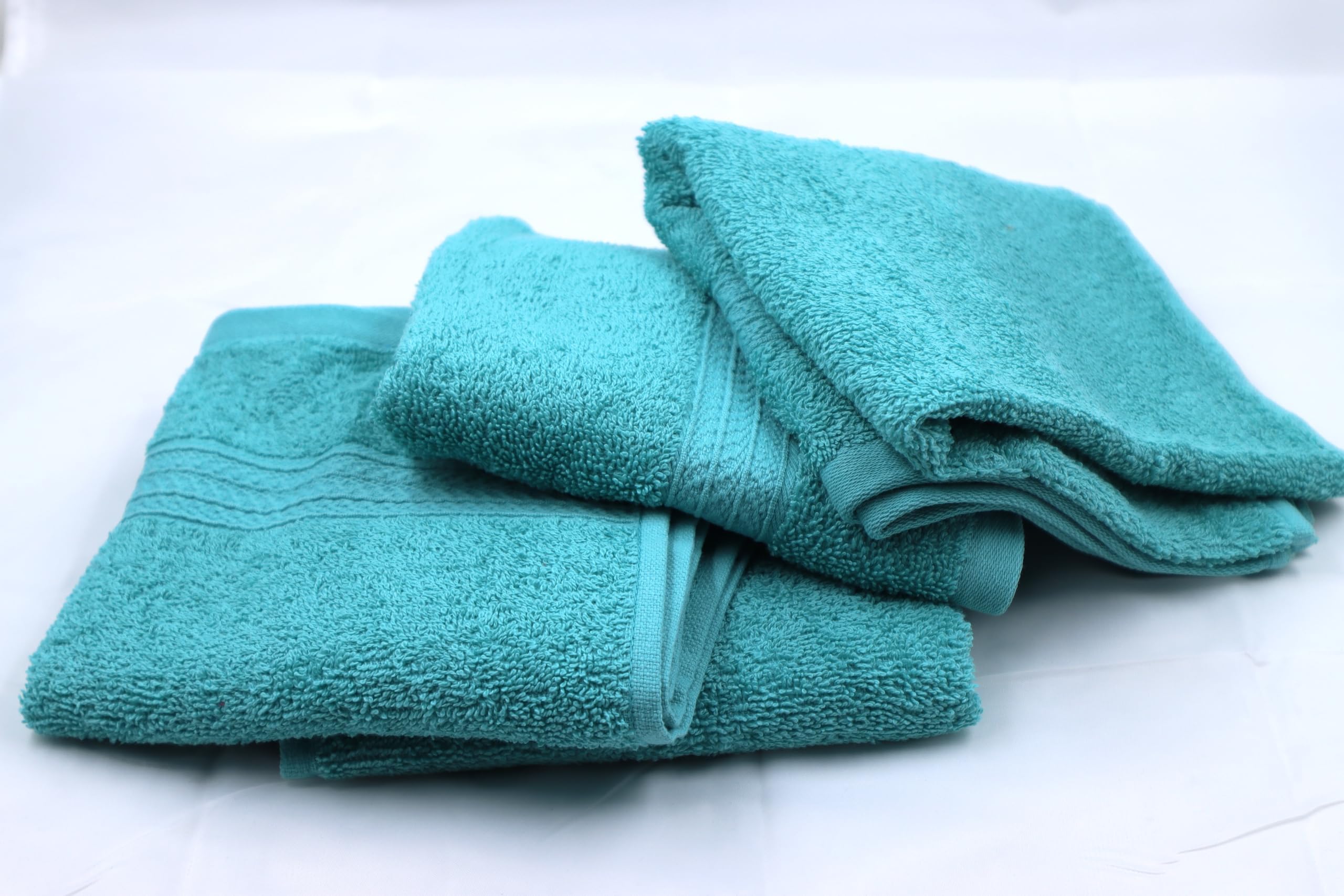 SCH Cotton Hand Towel Travel Napkins Gym Spa Salon Kitchen Wash Basin Towel Soft Quick Drying Absorbency for Guest (Sky Blue, Set of 4)