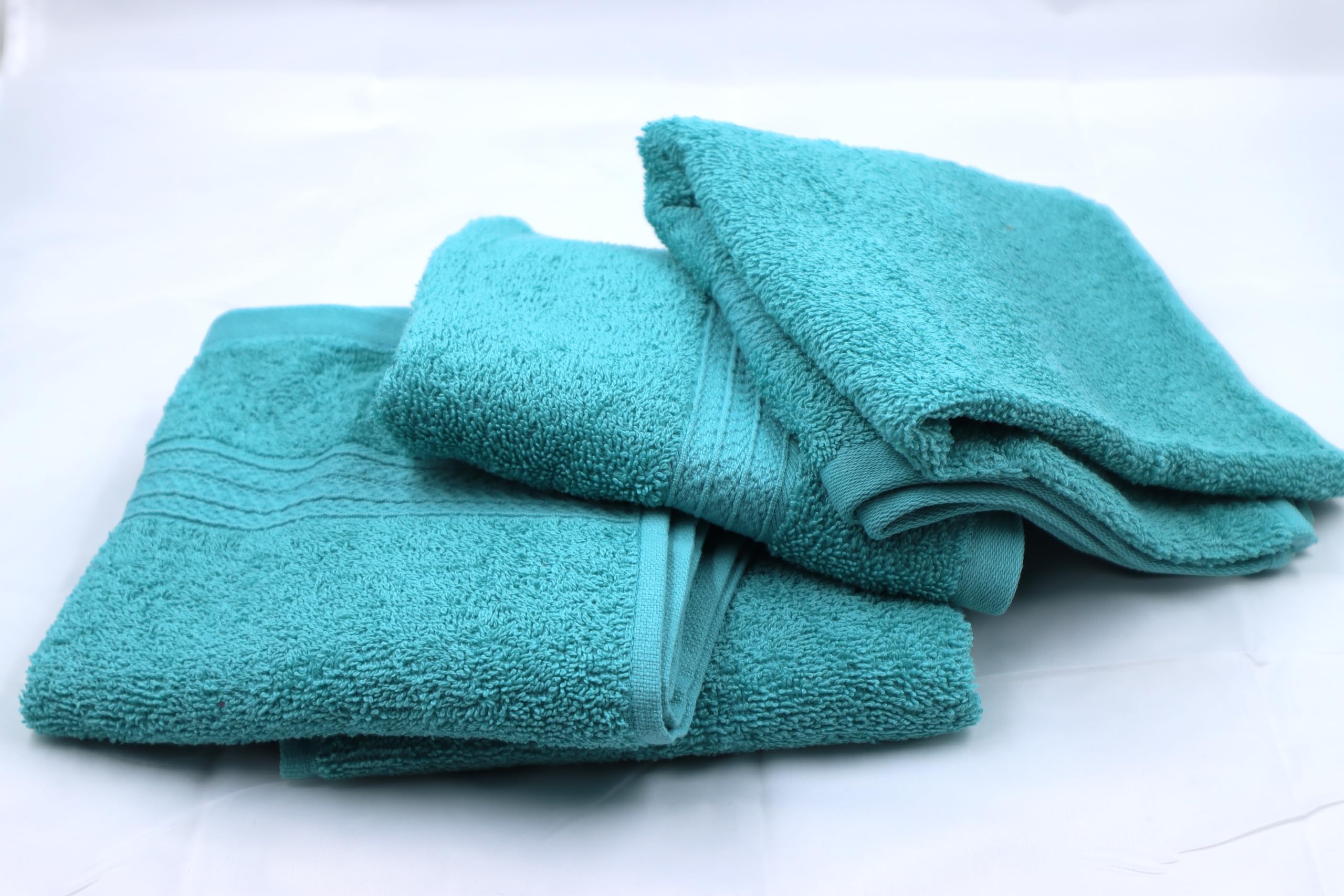 SCH Cotton Hand Towel Travel Napkins Gym Spa Salon Kitchen Wash Basin Towel Soft Quick Drying Absorbency for Guest (Sky Blue, Set of 4)