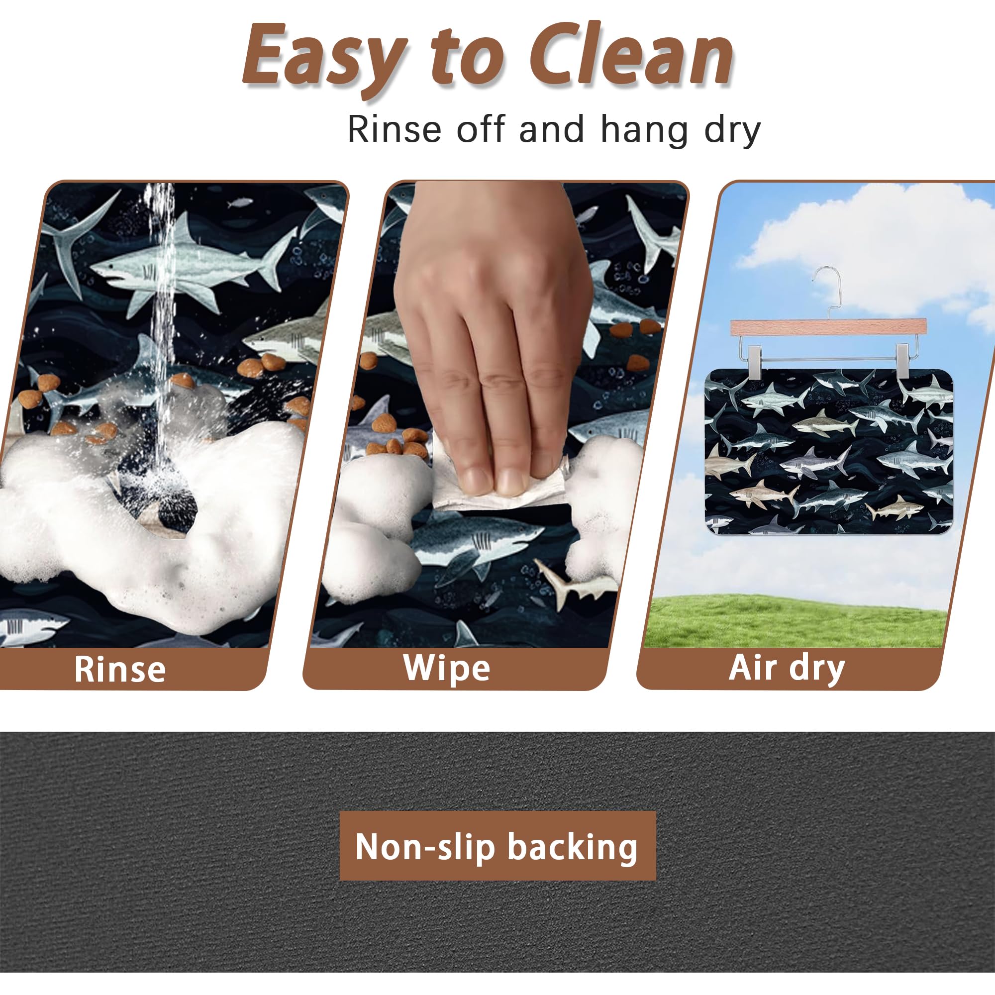 Tapete de comida para perros y gatos, tapete absorbente para alimentación de mascotas con respaldo de goma, mantel individual antideslizante para cuenco de agua, suministros de accesorios para