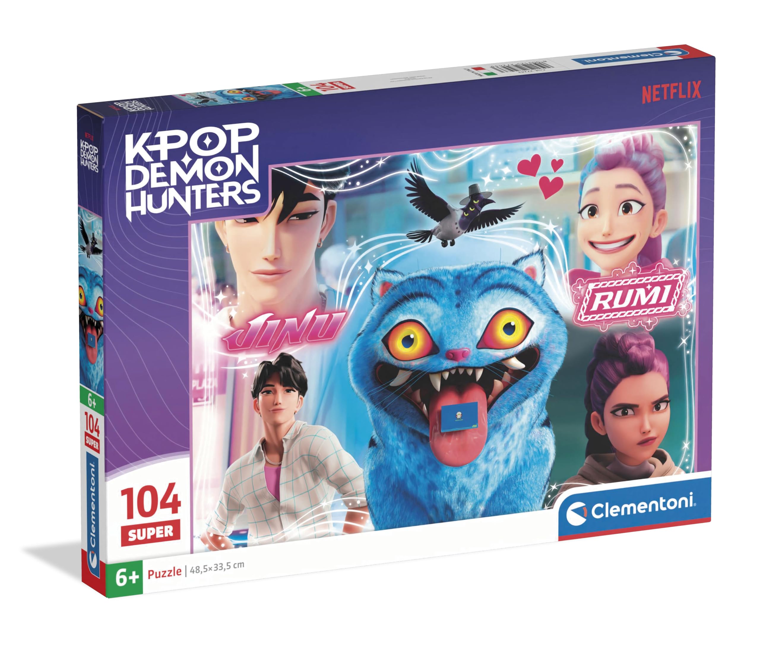 Clementoni KPOP Demon Hunters 104 Piece Super Puzzle 3 for Kids Age 6+, Made in Italy, Fun and Educational Screen Free Play, Develops Focus, Problem Solving and Fine Motor Skills, Creative Gift