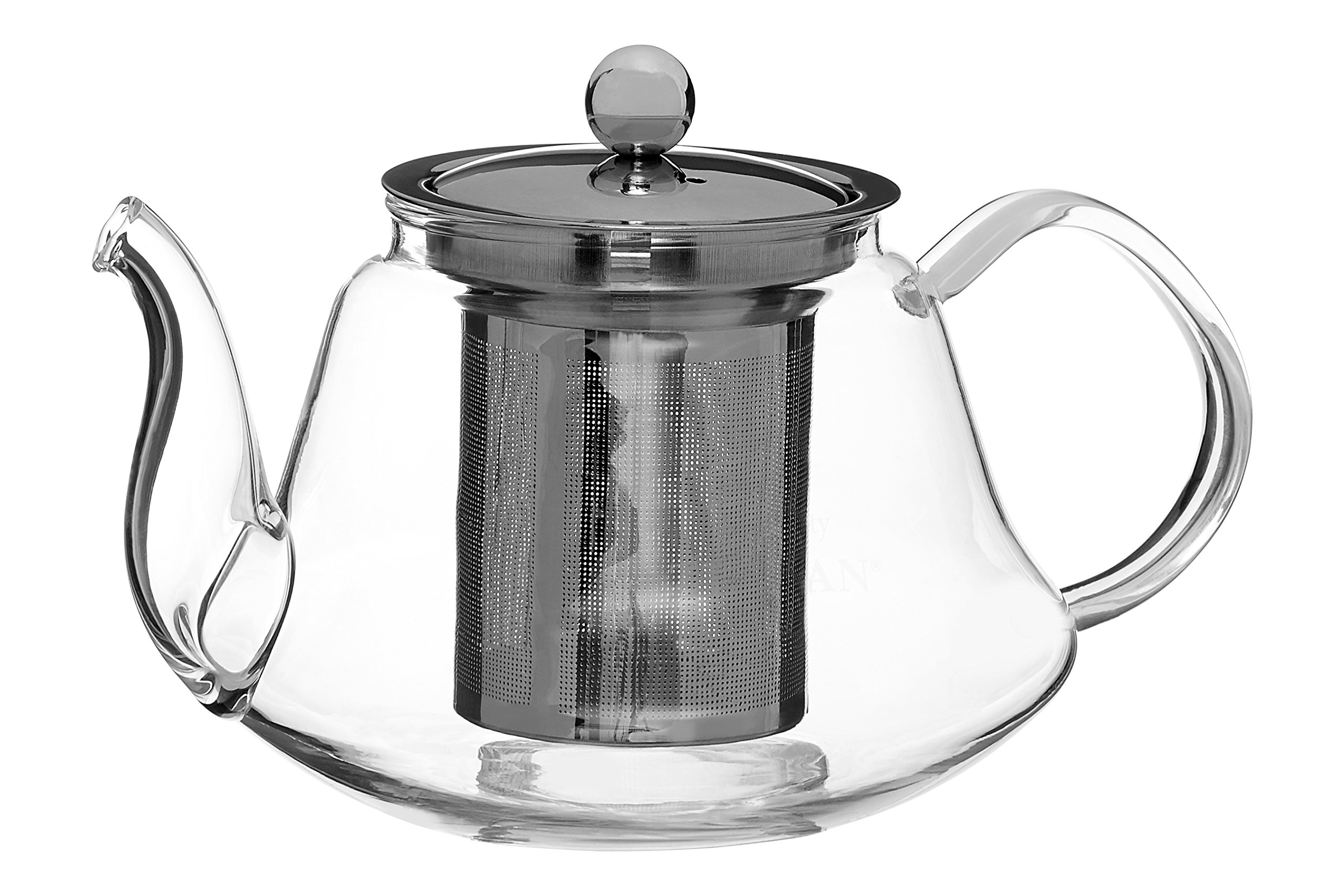 Premier Housewares High Borosilicate Teapot, with Strainer, 800ml,,,, 14 x 18 x 11 cm, Transparent - Image 2