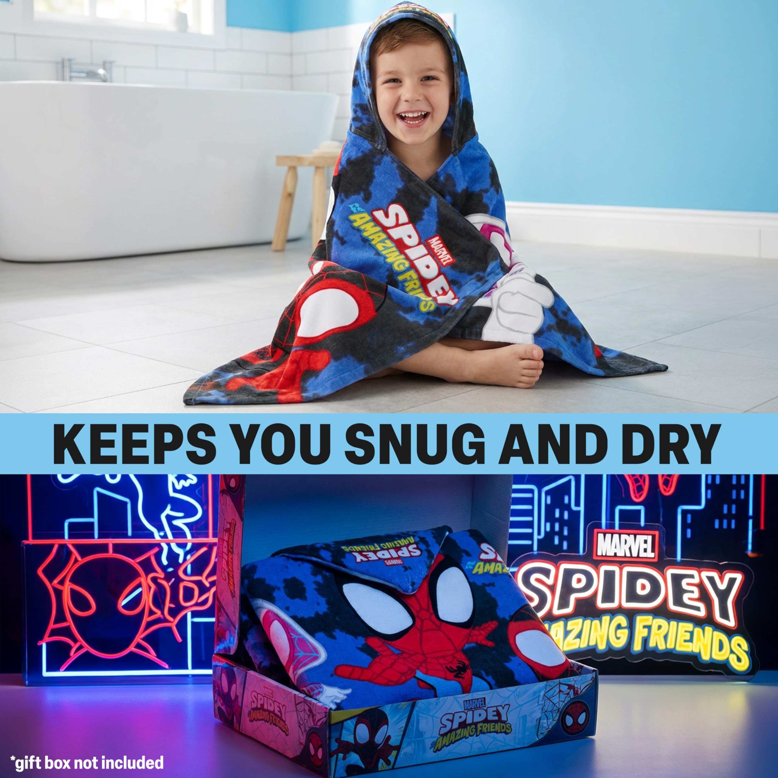 Amazon｜Marvel Spidey And His Amazing Friends バスタオル フード 
