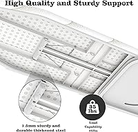 Vista 4 de MYOYAY Tabla de planchar montada en la pared de 12 x 37 pulgadas, ahorro de espacio, tabla de planchar plegable de 180° con cubierta resistente al