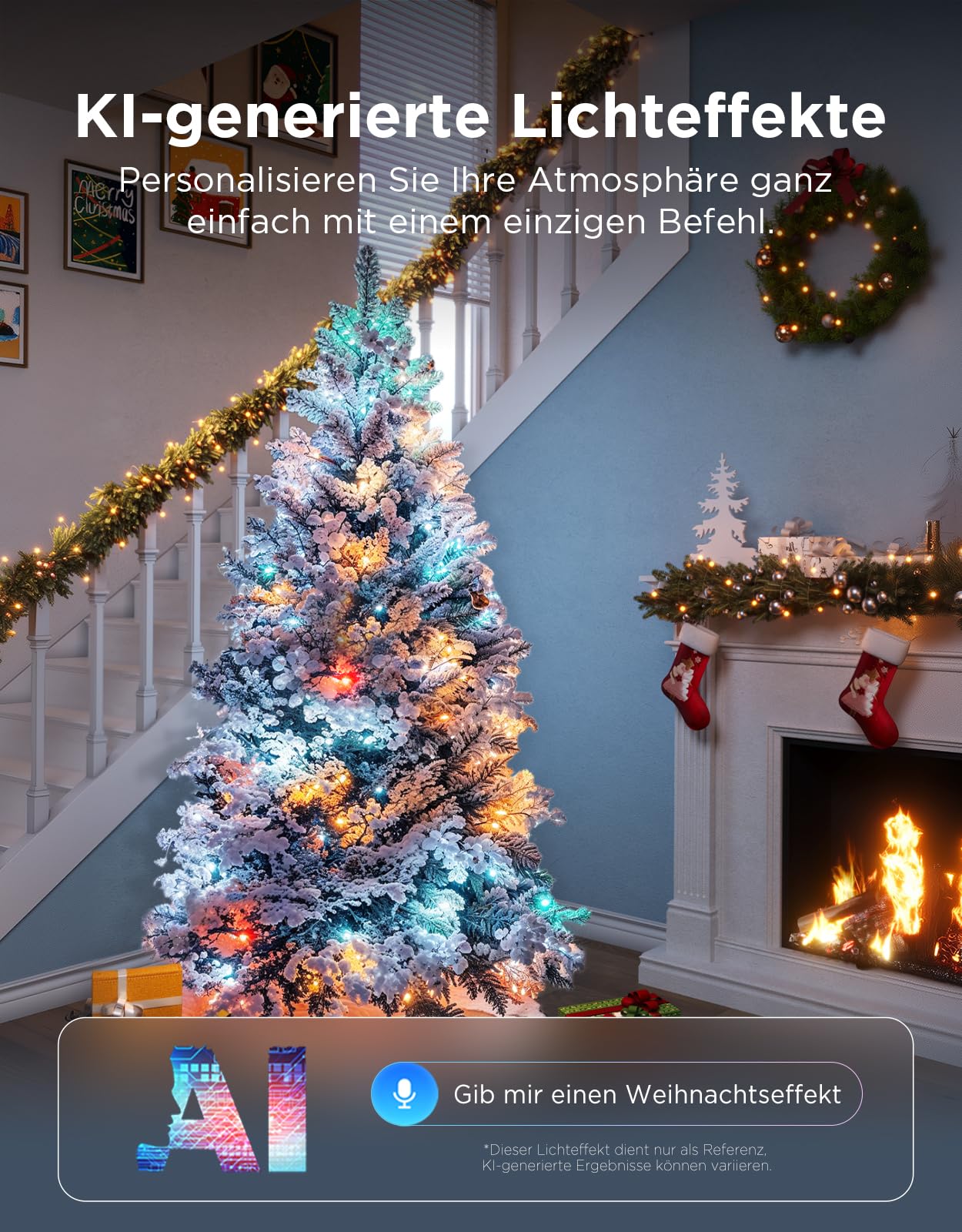 Govee RGBWIC Weihnachtsbeleuchtung 20m, Weihnachtslichterkette Außen & Innen mit 200 LEDs für Weihnachtsbaum, 130+ Szenenmodi, Shape Mapping, App Steuerung, Kompatibel mit Matter, Transparentes Kabel