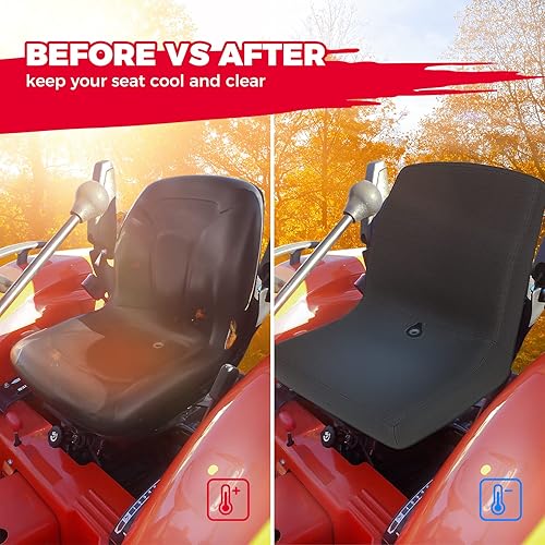 Miniatura 2 de KEMIMOTO Funda de asiento compatible con Kubota para tractor L2501, L3301, L3901, L4701, L3302, L3902, Kubota LA765, protección de tela Oxford negra