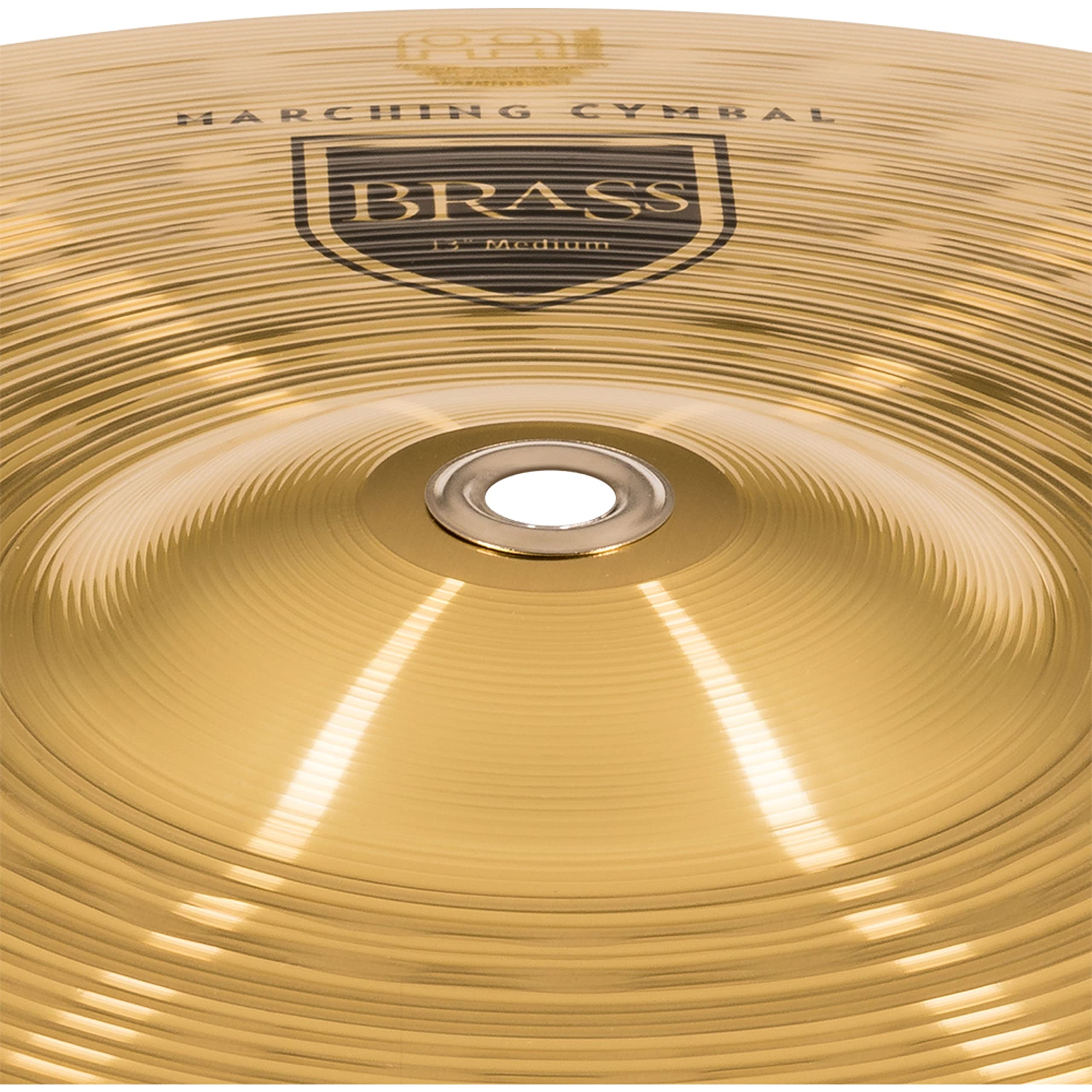 Meinl Cymbals MA-BR-13M Messing-Marschbecken im Paar inklusive Lederriemen und Pads 33 cm (13 Zoll)
