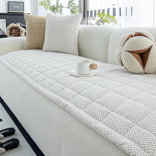 Miniatura 10 de Funda para sofá, fundas de sofá para perros, lavables, antideslizantes, a rayas, para sofá seccional, protector de muebles para forma de L (marrón