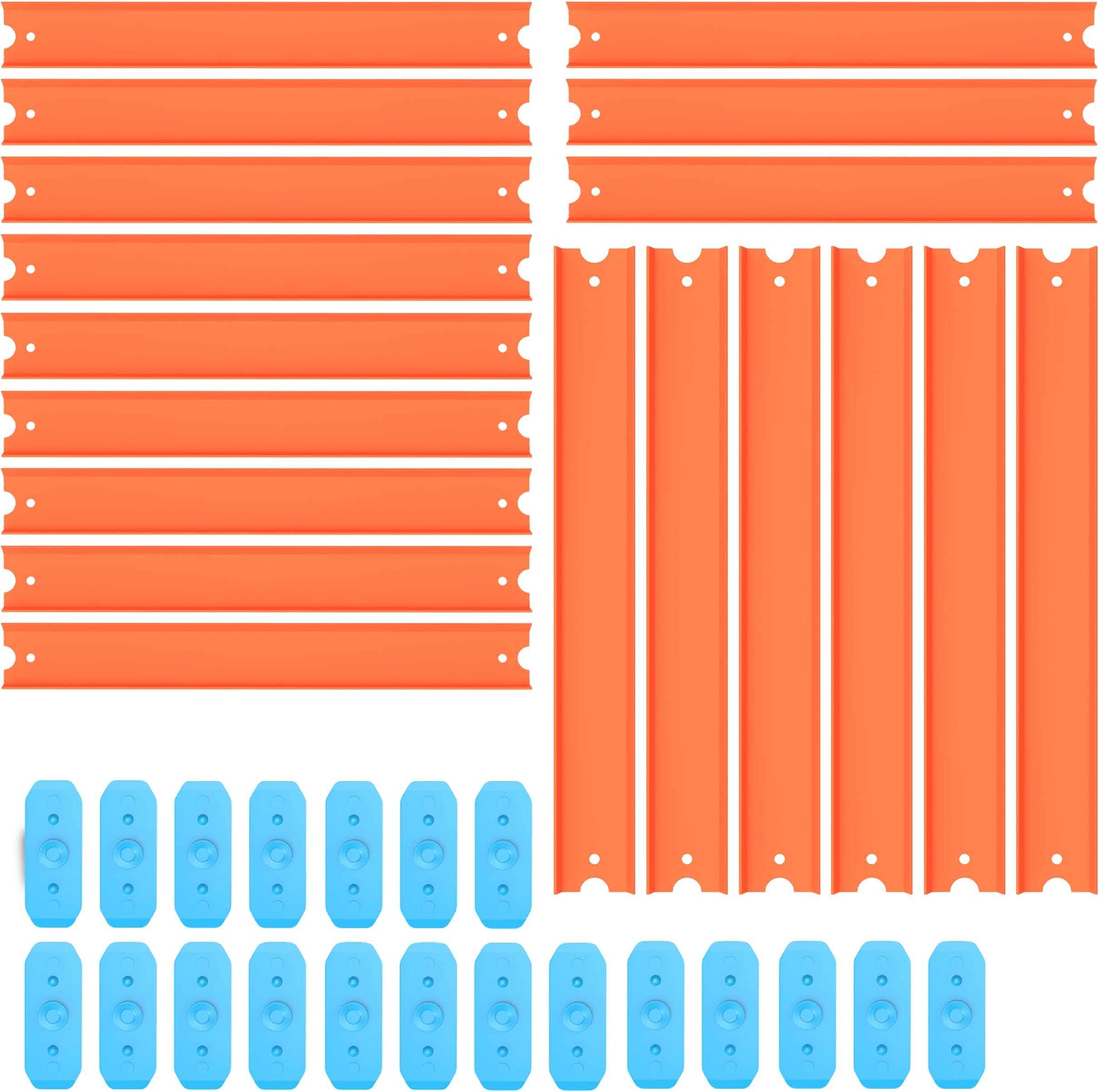 MRX Solutions Track Set Building Pieces for Hot Wheels Toy Cars 36-Piece Straight Track Set, Connectors Included, 15 Feet of Track