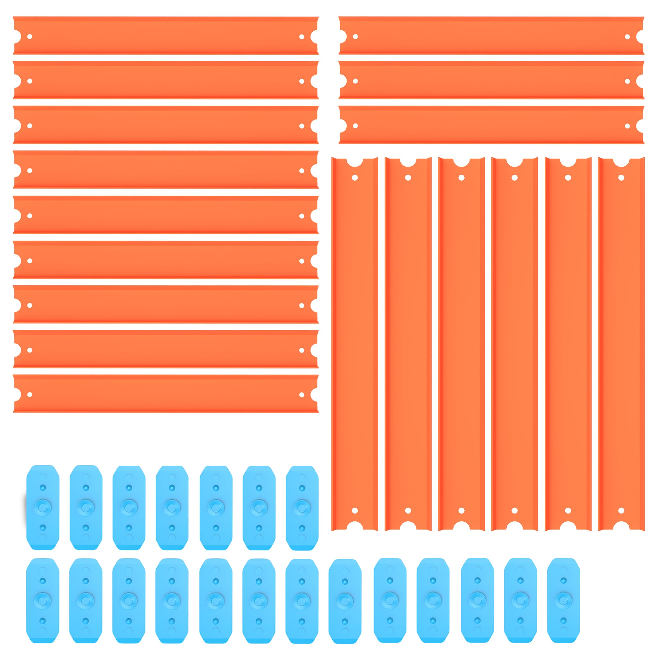 MRX SolutionsTrack Set Building Pieces for Hot Wheels Toy Cars 36-Piece Straight Track Set, Connectors Included, 15 Feet of Track