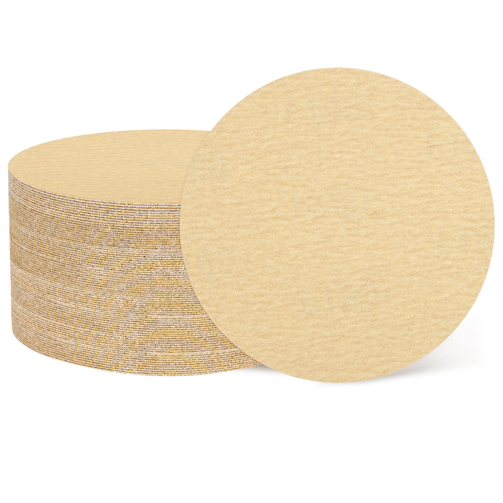 QUARKZMAN 100Pz Dischi Levigatura 150mm 6" Levigatrice Orbitale Casuale Oro | 180 Grana Carta Vetrata a Gancio e Anello, per Lavorazione Legno Automobilistico Metallo