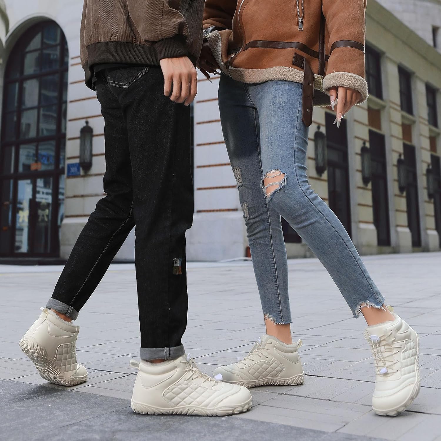 RUMPRA Men’s Women’s Barefoot Snow Boots, Fur Lined and Waterproof Winter Boots, Minimalist Wide Toe Box Zero Drop