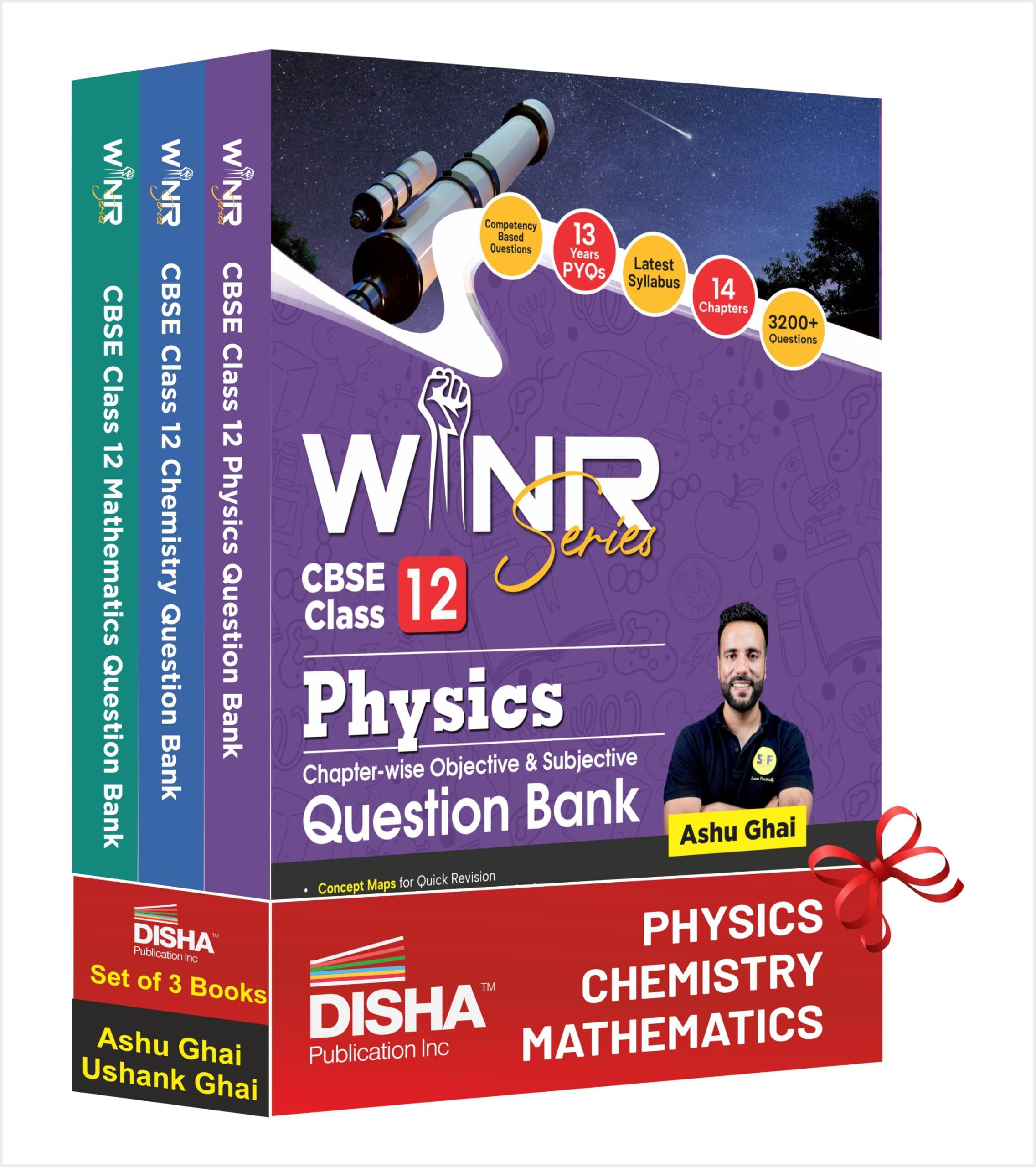 Combo (set of 3 Books) WINR Series CBSE Class 12 Physics, Chemistry & Mathematics Chapter-wise Objective & Subjective Question Bank | New Syllabus | For 2026 Exam | Fully Solved | Competency (CFPQ)