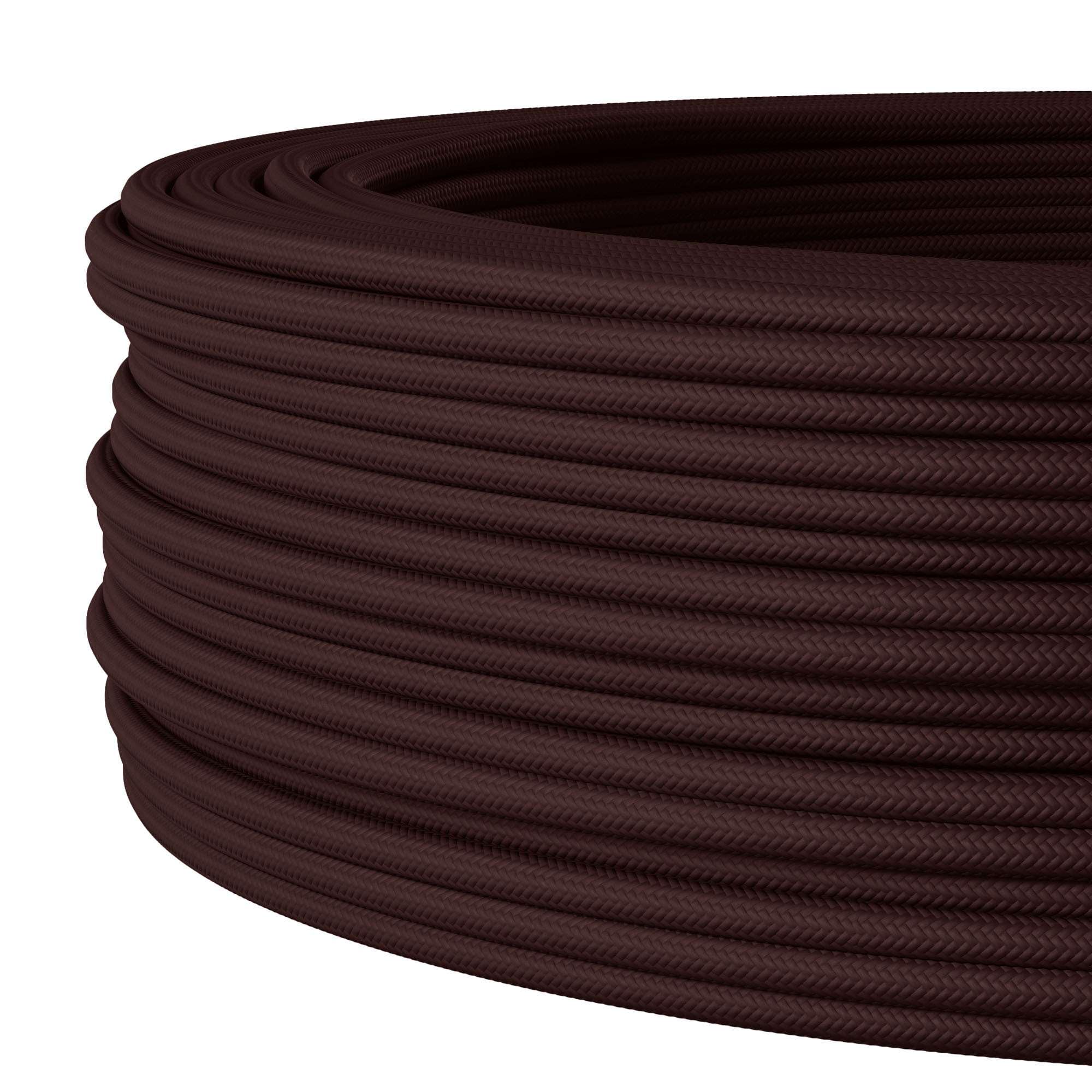 Kabel tekstylny do elastycznej instalacji elektrycznej (H05VV-F), kabel materiałowy 3 x 1,5 mm², kabel tekstylny, kabel instalacyjny, brązowy – 50 metrów