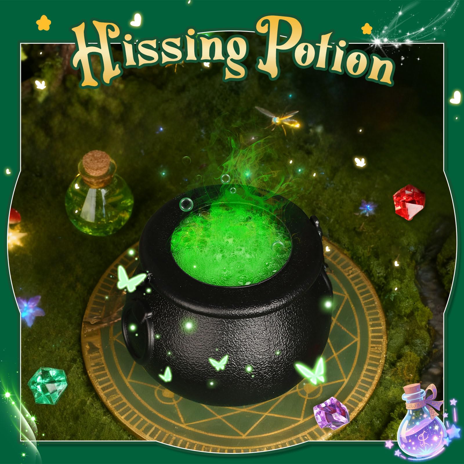 Kit de Potions Magique Maison de Fée - 20 Potions avec Poussière de Gemmes, Jouet Créatif Cadeau pour Enfants 6+ Ans Noël & Anniversaire