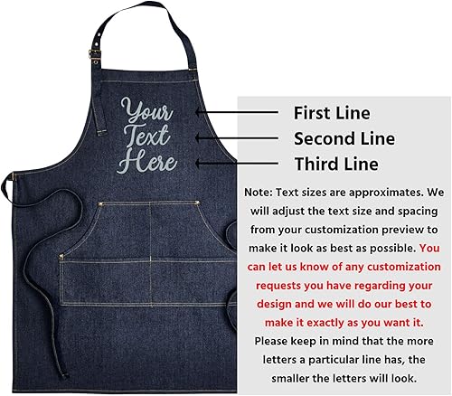 Miniatura 2 de Hot4TShirts Delantal de mezclilla personalizado - Delantales de Jean por encargo para mujeres y hombres