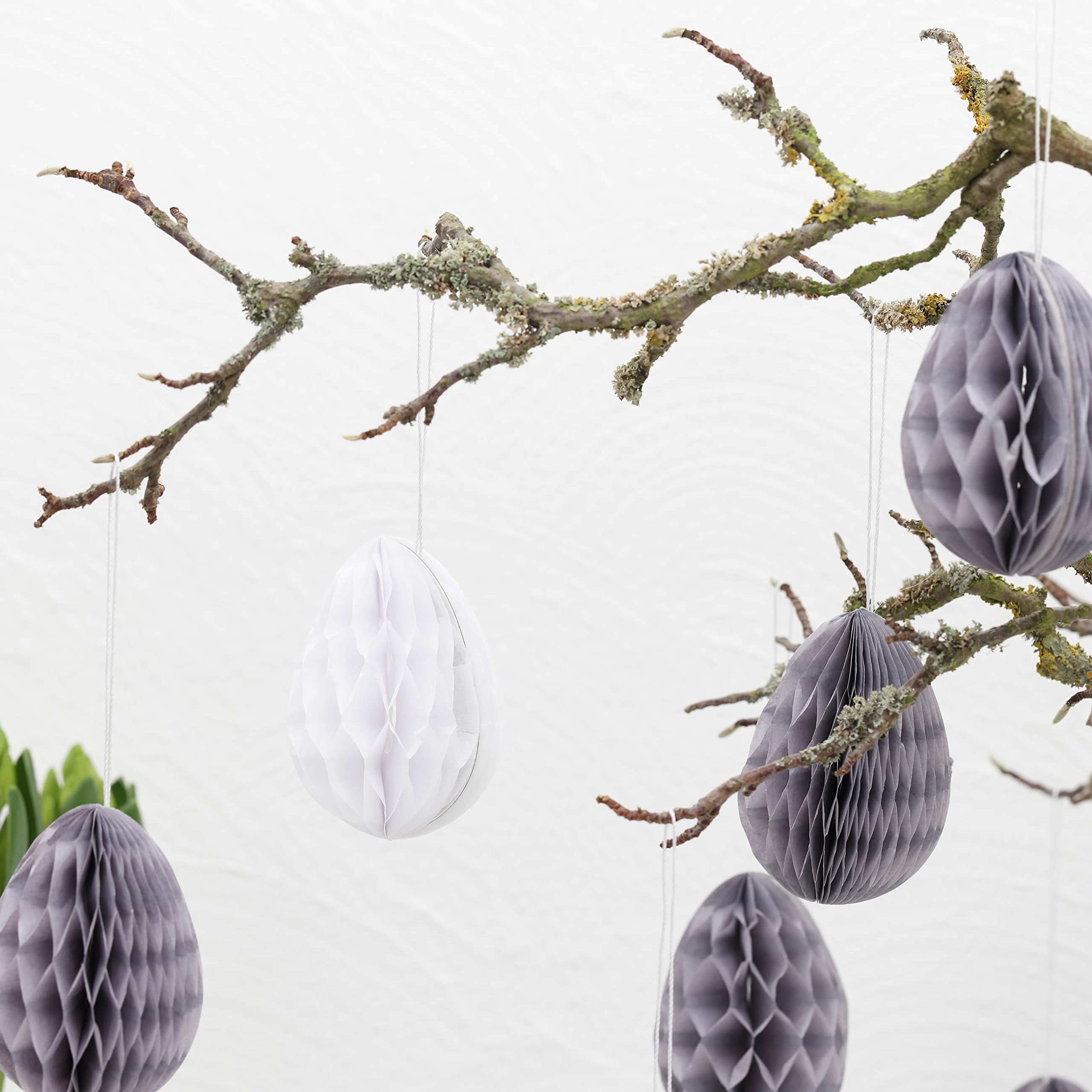 Œufs De Pâques En Papier De Soie à Suspendre – 12 Pièces Coloris Pastel – Déco Réutilisable Pour Le Jardin Ou La Maison - 5