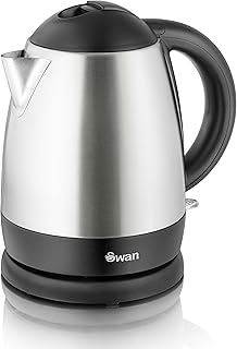 Swan SK31020N Brushed Stainless Steel Jug Kettle, Cordless Design, 2000W, 1 Litre, Silver