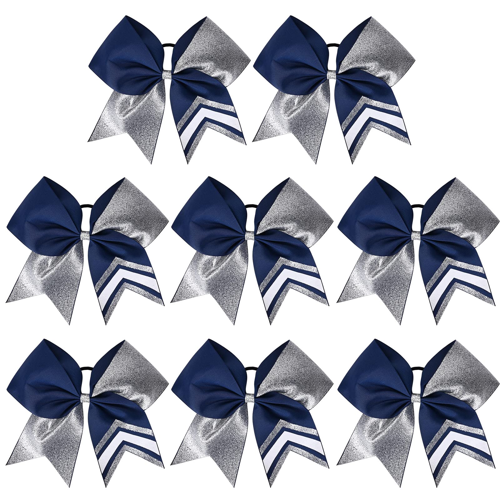 DEEKA Set 3 Fasce Per Capelli In Gros Grain Per Donne E Ragazze - Cerchietti Sportivi Antiscivolo Per Calcio, Softball - Blu Navy E Azzurro, Larghezza 2,3 Cm - 3