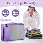 Toncoke 8 Ensemble cubes d'emballage pour les femmes de voyage hommes enfants, Mesh sac organisateur de valises pour bagages, 4 Tailles Extra Grand, Grand, Moyen, Petit, Voyage Camping Essentiels Accessoires, Violet