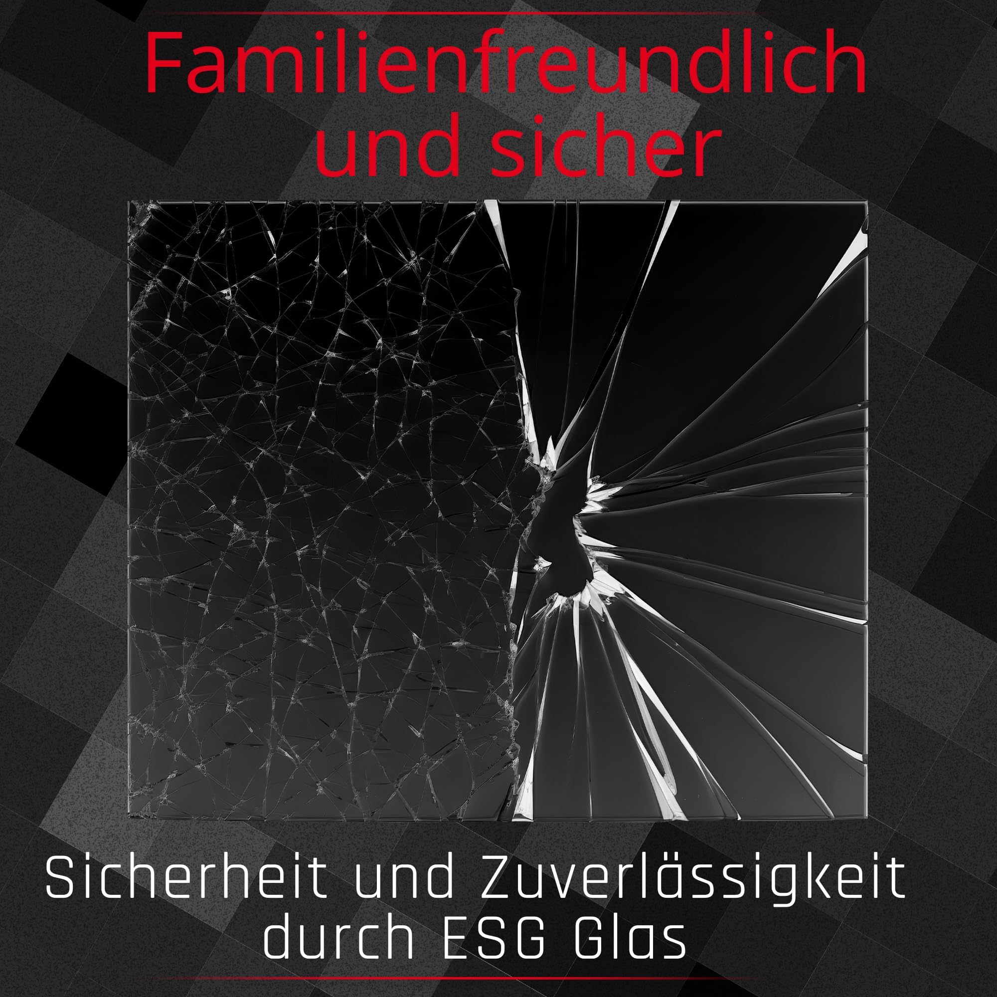 BIJON Glasplatte Quadrat für Kaminofen mit Dichtlippe, Glasbodenplatte - Funkenschutzplatte Glas mit Facettenschliff, Kaminglas Bodenplatte, Stärke 6mm 110x110 cm