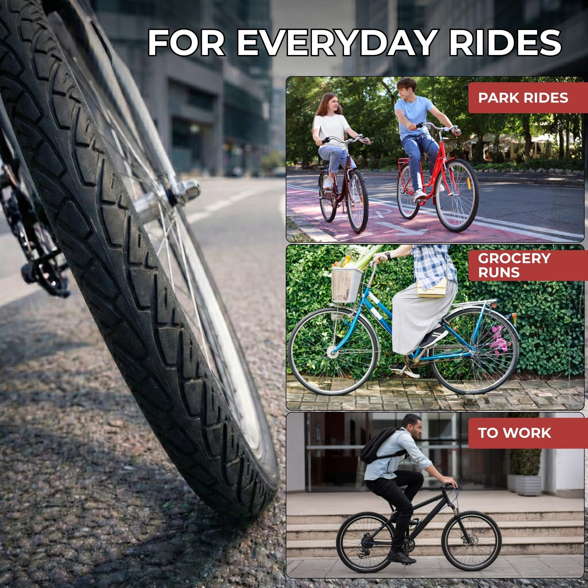 Amazon | Fincci City 26x1.95 自転車タイヤ - 滑らかな26インチ自転車