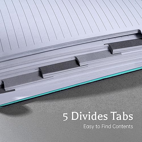 Miniatura 3 de Yoment Cuaderno de espiral con pestañas de 8 x 10 pulgadas, cuaderno de espiral de tapa dura con divisor de 5 asignaturas, cuaderno de espiral