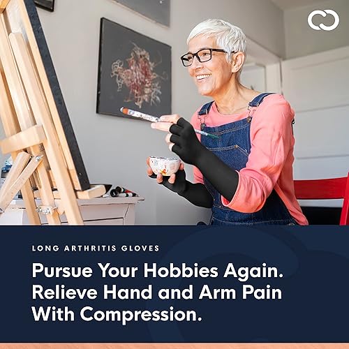 Miniatura 5 de Copper Compression Guantes largos para la artritis - Guante extra largo con infusión de cobre garantizado para mujeres y hombres Lo mejor para el
