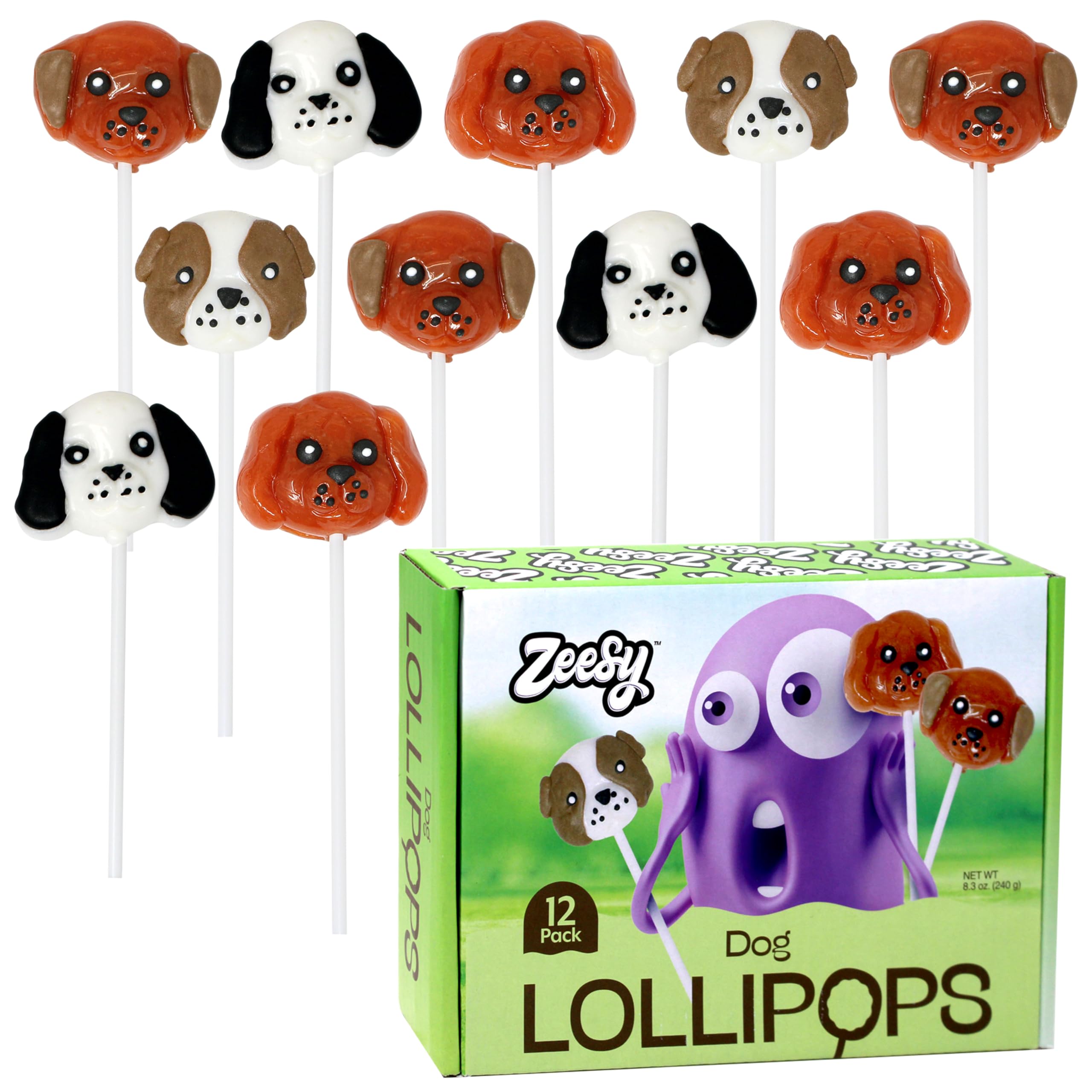 Dog Shaped Lollipops Individually Wrapped -12 Dog Party Favors Candy Suckers for Puppy Party Favors, Dog Birthday Suckers, Dog Birthday Party Supplies
