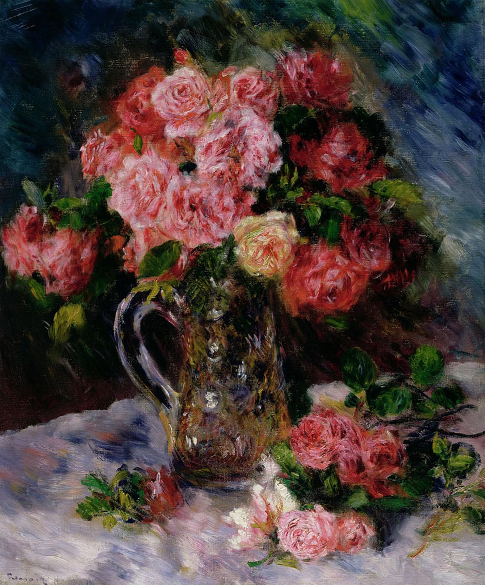 SERENDIPITP Aesthetic Poster Photo Wall Print Retro Picture Roses by Pierre Auguste Renoir Modern Wall Artwork for Home Decor 60x90cm