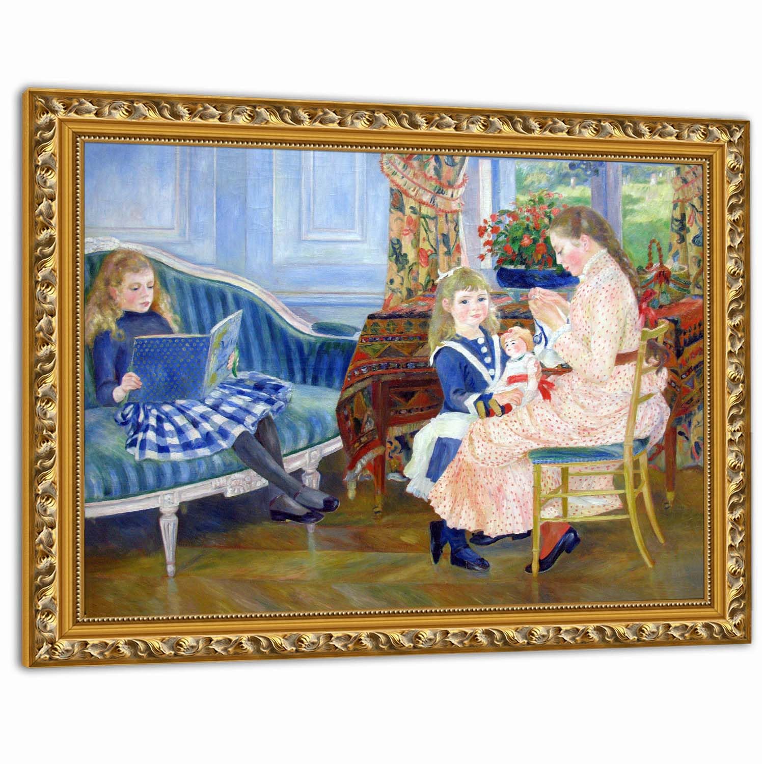 油絵 絵画 インテリア F4-252023 女性像　雪国の子供たち d7f9b438a8d1e120568b4c56a19e66