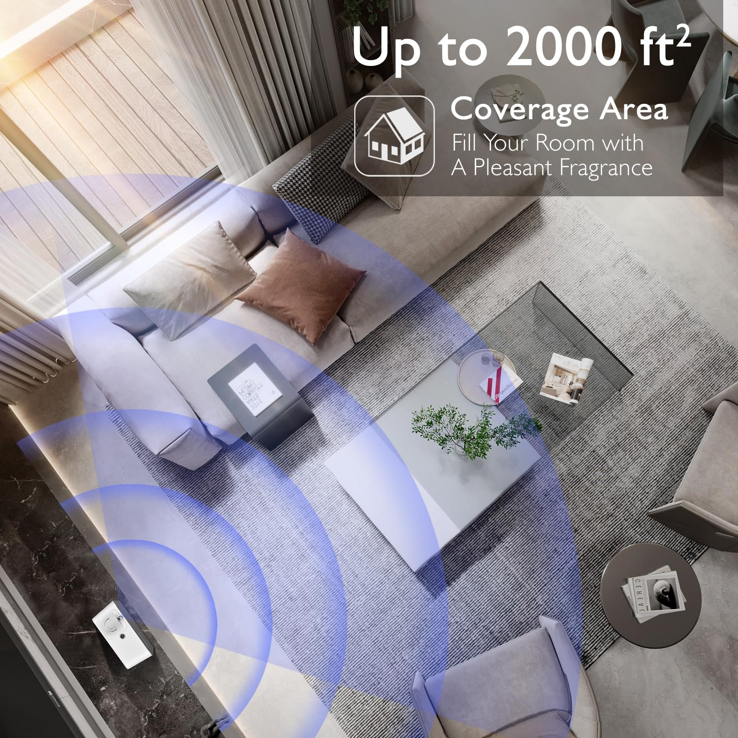 Machine à air parfumée WiFi intelligente pour la maison, diffuseur de collection d'hôtel, technologie sans eau d'air froid, diffuseurs de parfum CVC pour salon, bureau, couvre jusqu'à 2000