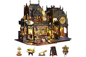 Miniature House Kit: DIY Mini House with LED Light, Book Nook Kit for Adults