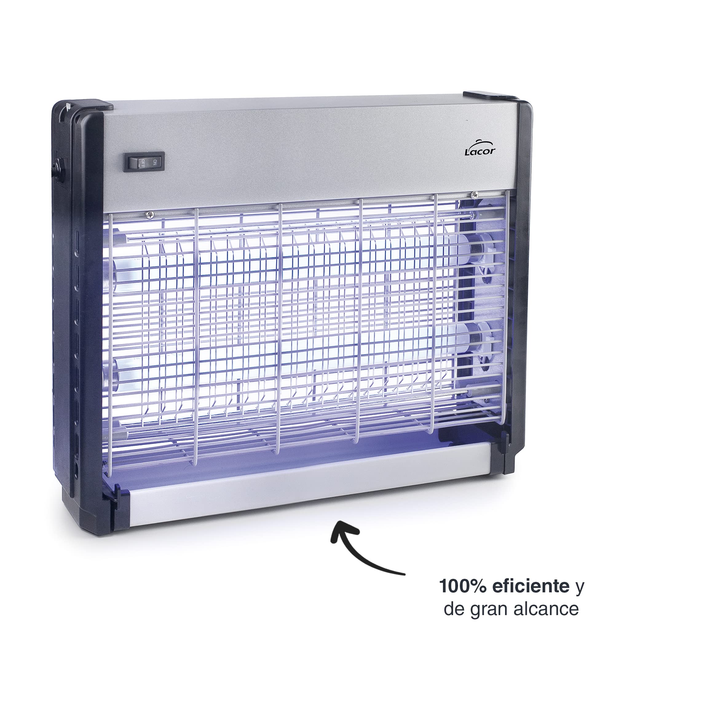 Lacor 39134 - Matamoscas Eléctrico Capter, Lámpara Antimosquitos | Para un uso práctico y profesional en cocina; perfecto para el día a día en hostelería y en casa, cómodo de usar y de guardar
