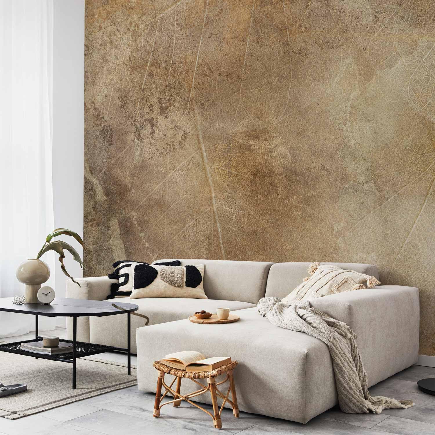 artgeist Wall Mural Abstract Leaves 96x69 in - XXL Peel and Stick Self-Adhesive Wallpaper Removable Large Sticker Foil Wall Decor Print Picture Image Nature Botanical Structure f-A-0915-a-a