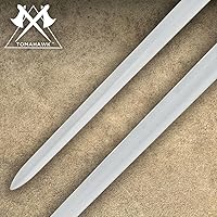 Vista 4 de Tomahawk - Espada ancha corta de guerrero de la Edad Media Hoja de doble filo de 17 pulgadas Espada ancha medieval Reproducción auténtica Mango