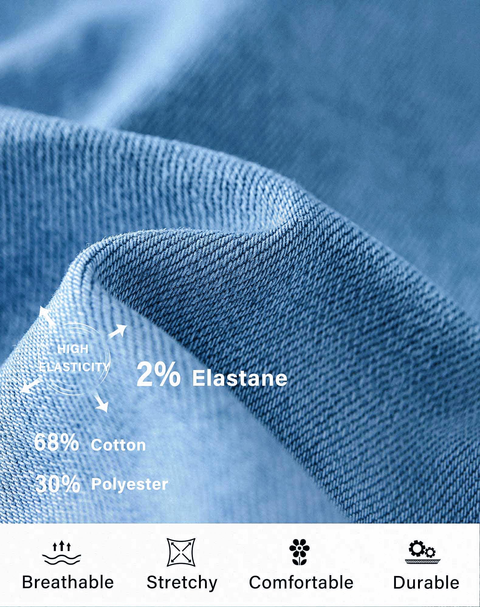 roswear Bermuda da Donna a Vita Media, Elasticizzati, in Denim, Azzurro Chiaro, XL