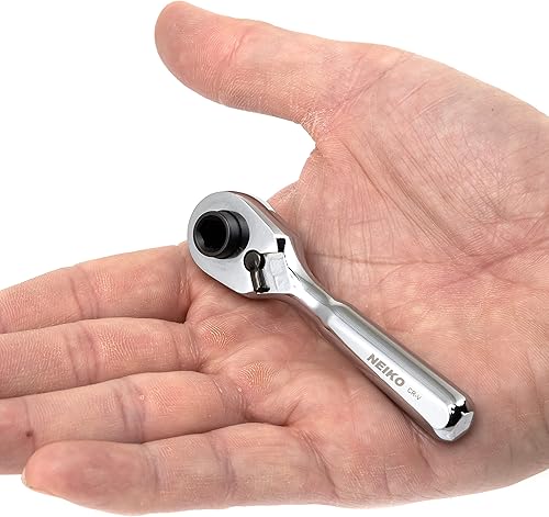 Miniatura 5 de NEIKO 03002A - Trinquete grueso, llave de trinquete de 14 pulgada y destornillador de broca, 108 dientes, 3.3 grados, miniaccionamiento de trinquete