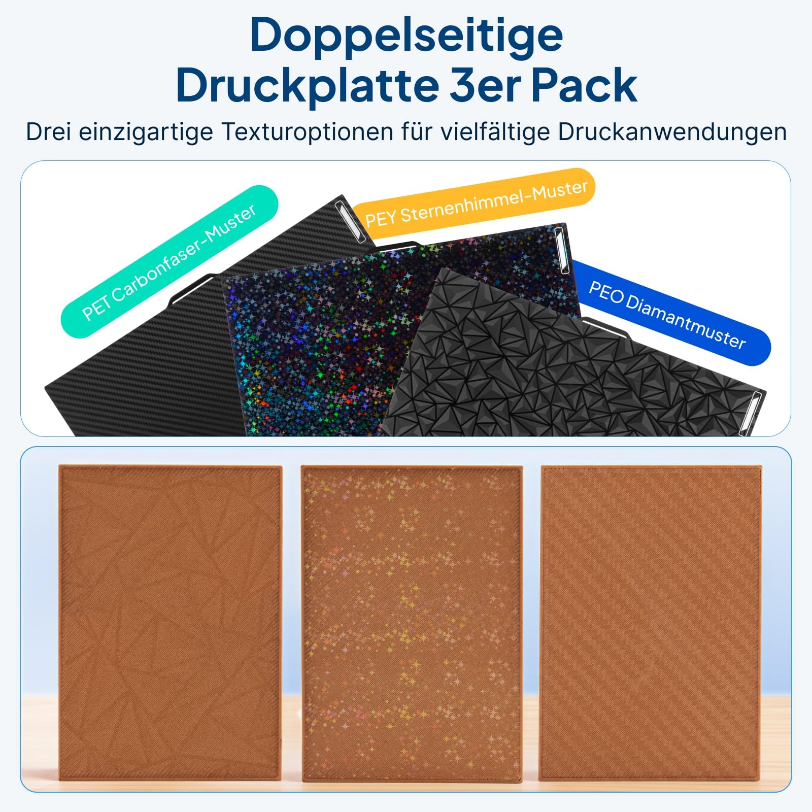 ELEGOO 3D Printer Starter Kit Für Centauri Carbon Mit PLA Filament, Beidseitigem Bauplatten-Set, Haftkleber, 0.4mm Gehärtetem Stahl-Düsenkit Und Anti-Vibrationsfüßen