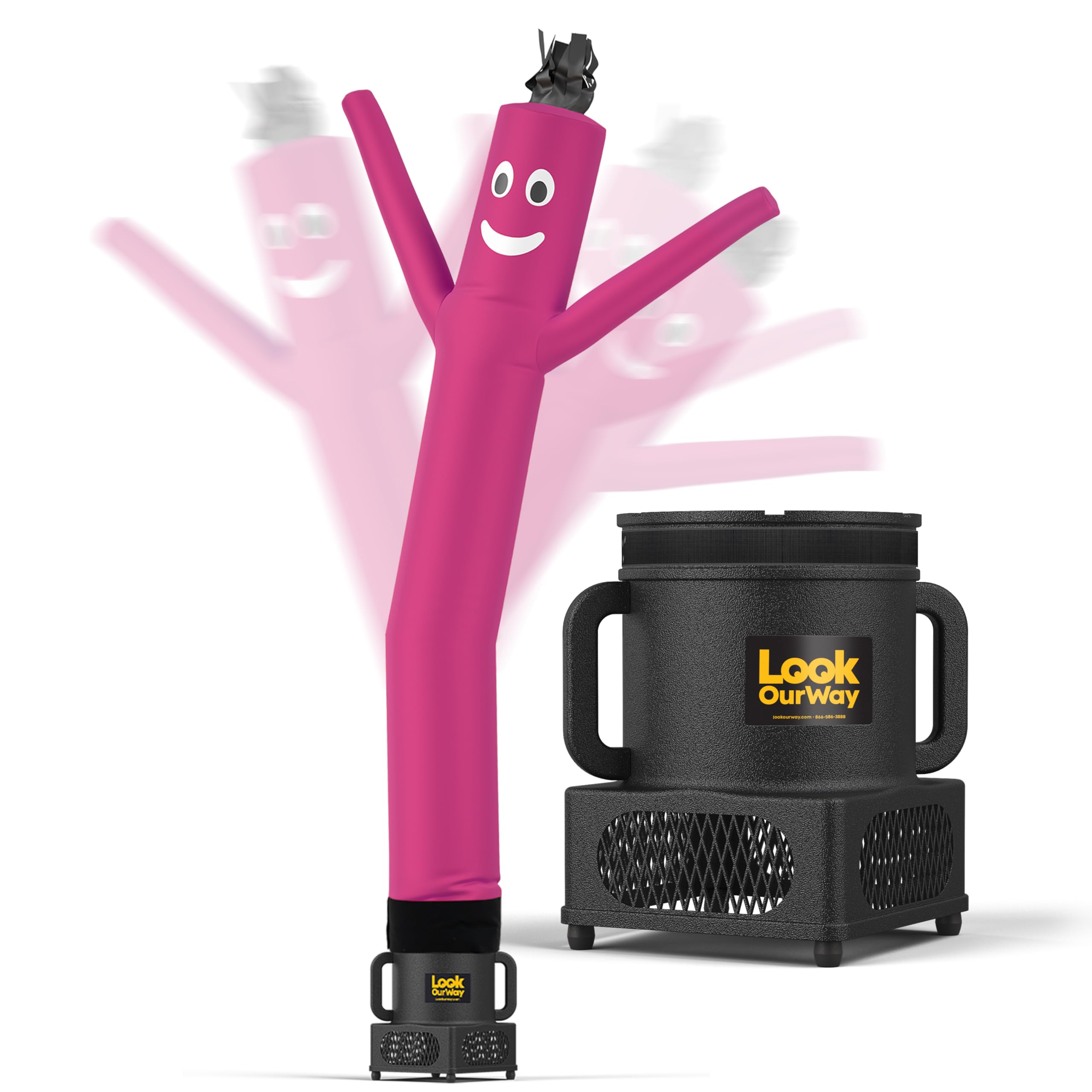 LookOurWay Air Dancers Wacky Waving Inflatable Tube Guy - 7ft Tall Inflatable Advertising Waving Dancing Man with Sky Dancer Blower - Pink