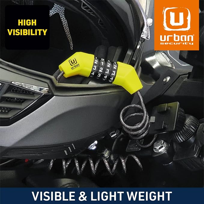 Cable Candado para Casco de Moto Urban UR446 con Combinación miniatura 2