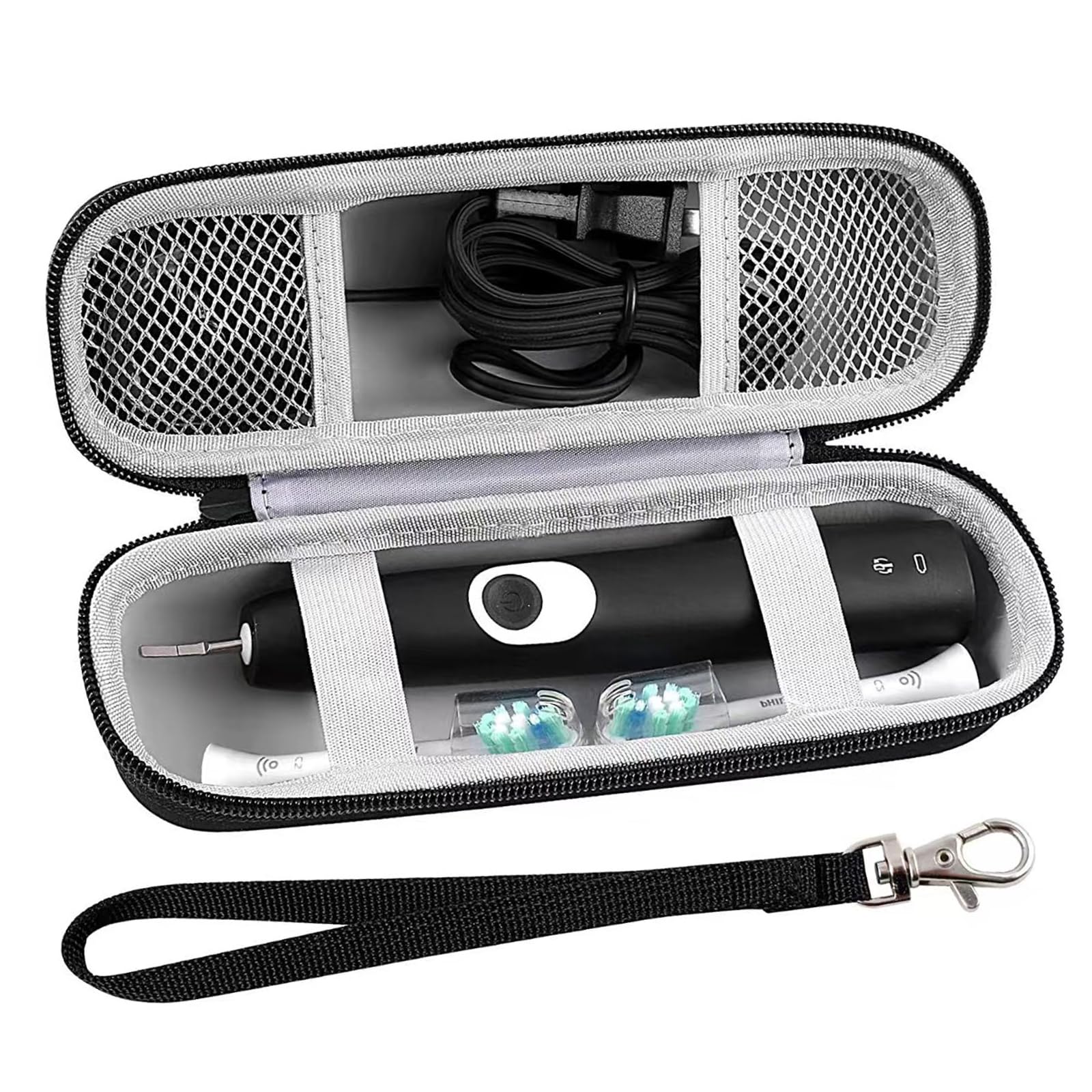 SHUCHUANG Electric Toothbrush Travel Case， Protective Clean Electric Toothbrush, Hard EVA Case Cover Storage Bag Holder with Mesh Pocket for