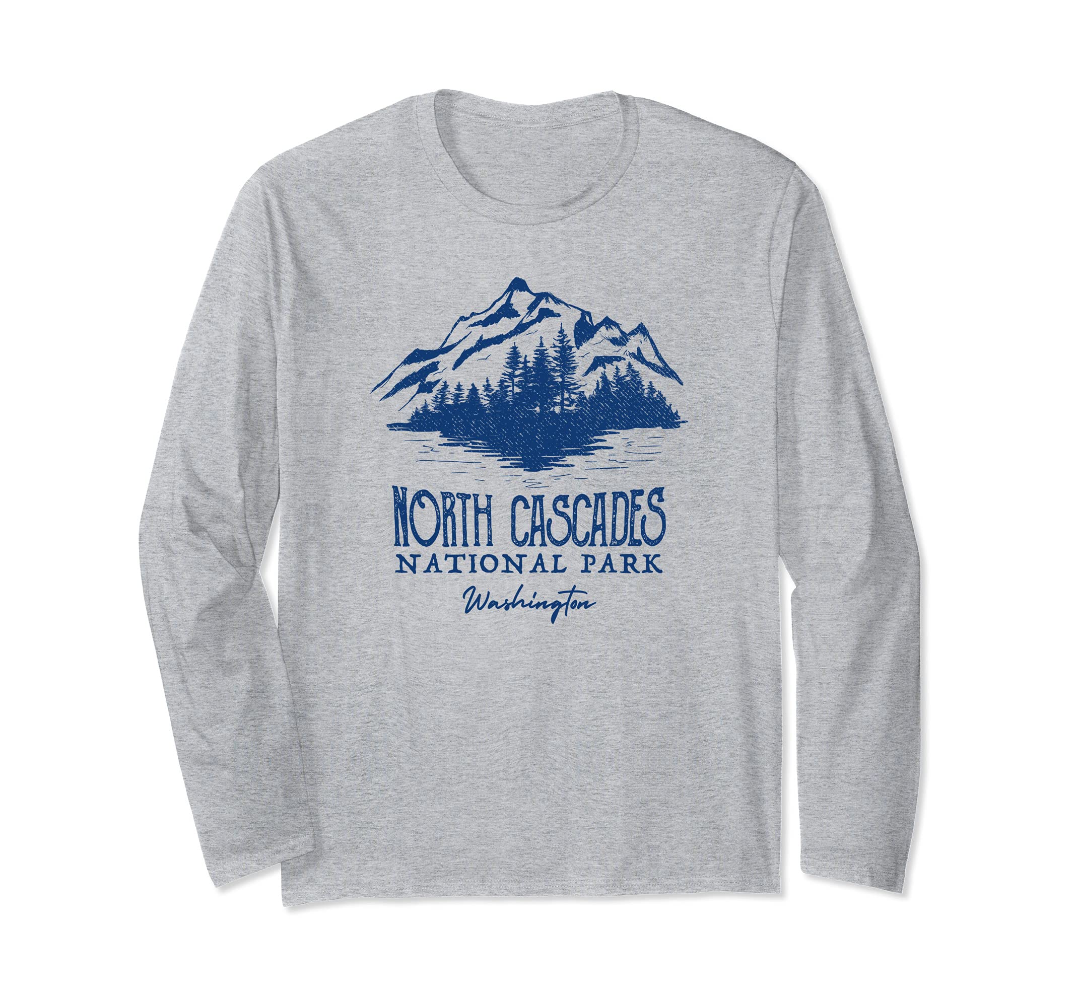 North Cascades National Park Mountain Design Long Sleeve T-Shirt
