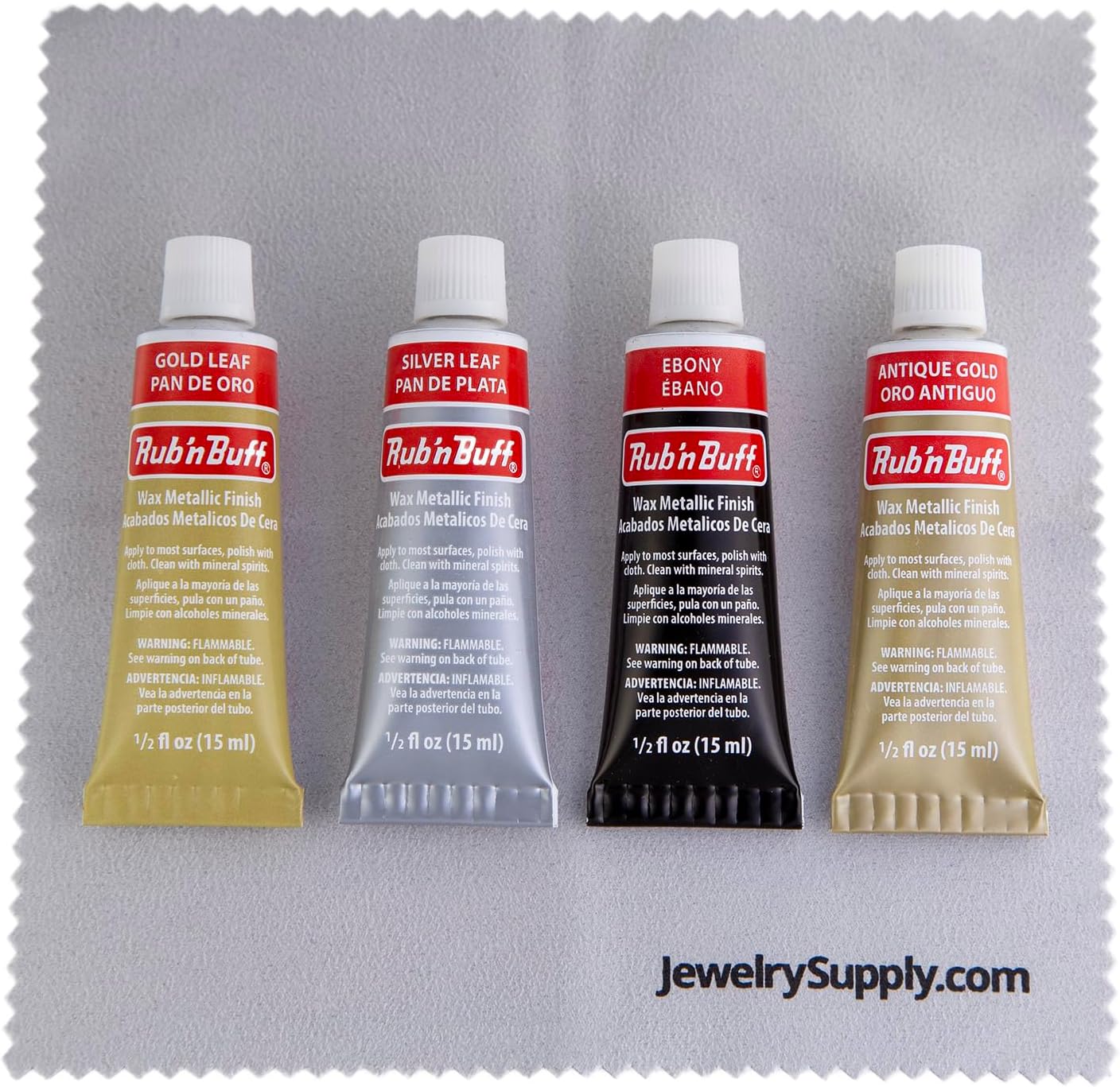 RUB-N-BUFF 4 Color Assorted (Silver Leaf, Antique Gold, Gold Leaf, Black)